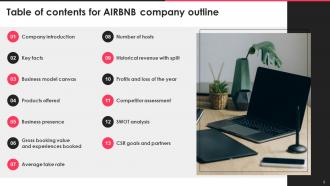 AIRBNB Company Outline Powerpoint PPT Template Bundles DK MD Unique Customizable