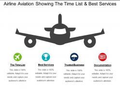 Airline aviation showing the time list and best services
