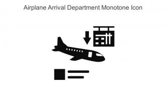 Airplane Arrival Department Monotone Icon In Powerpoint Pptx Png And Editable Eps Format