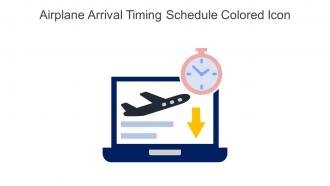Airplane Arrival Timing Schedule Colored Icon In Powerpoint Pptx Png And Editable Eps Format