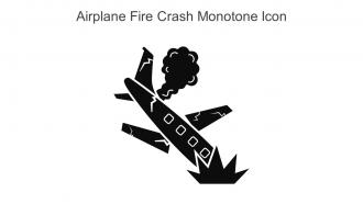 Airplane Fire Crash Monotone Icon In Powerpoint Pptx Png And Editable Eps Format