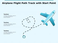 Airplane flight path track with start point