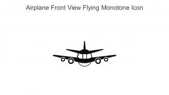 Airplane Front View Flying Monotone Icon In Powerpoint Pptx Png And Editable Eps Format
