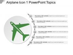 Airplane icon 1 powerpoint topics ppt design