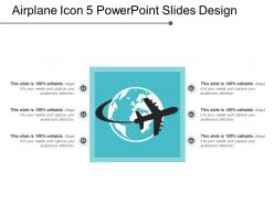 Airplane icon 5 powerpoint slides design