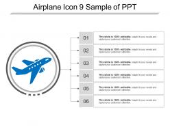 Airplane icon 9 sample of ppt