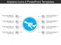 Airplane icons 4 powerpoint templates