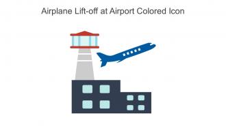 Airplane Lift Off At Airport Colored Icon In Powerpoint Pptx Png And Editable Eps Format