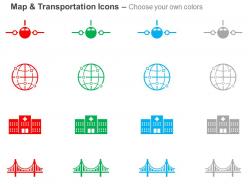 Airplane location hospital bridge ppt icons graphics