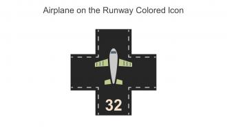 Airplane On The Runway Colored Icon In Powerpoint Pptx Png And Editable Eps Format