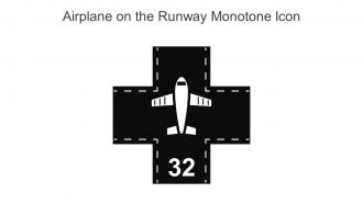 Airplane On The Runway Monotone Icon In Powerpoint Pptx Png And Editable Eps Format