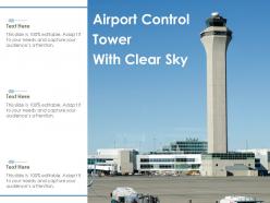 Airport control tower with clear sky