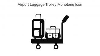 Airport Luggage Trolley Monotone Icon In Powerpoint Pptx Png And Editable Eps Format
