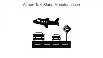 Airport Taxi Stand Monotone Icon In Powerpoint Pptx Png And Editable Eps Format