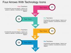 Aj four arrows with technology icons flat powerpoint design