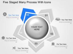 Ak five staged many process with icons powerpoint template