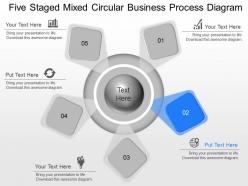 Ak five staged mixed circular business process diagram powerpoint template