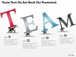 Al team text on ant back for teamwork powerpoint template