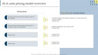 Ala Carte Pricing Model Overview Managing Business Customers Technology