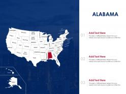 Alabama map powerpoint presentation ppt template