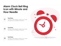 Alarm clock bell ring icon with minute and hour needle