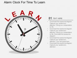 Alarm clock for time to learn flat powerpoint design