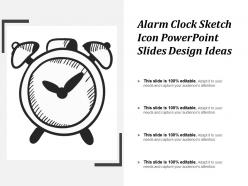 Alarm clock sketch icon powerpoint slides design ideas