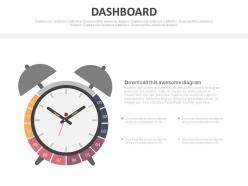 Alarm clock with dashboard for time management powerpoint slides