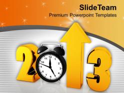 Alarm clock with new year 2013 concept powerpoint templates ppt themes and graphics 0113