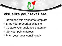 Alarm clock with santa hat powerpoint templates ppt backgrounds for slides 0113