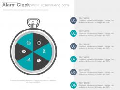 Alarm clock with segments and icons flat powerpoint design