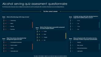 Alcohol Serving Quiz Assessment Bridging Performance Gaps Through Hospitality DTE SS