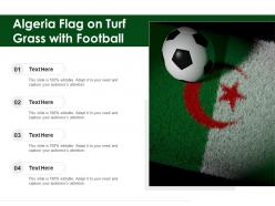 Algeria flag on turf grass with football