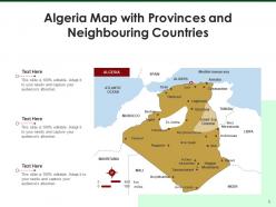 Algeria map outline rocky mountains neighbouring countries