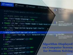 Algorithm Displayed On Computer Screen For Problem Solving