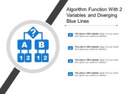 Algorithm function with 2 variables and diverging blue lines
