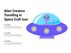 Alien creature travelling in space craft icon