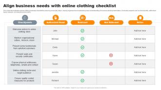 Align Business Needs With Online Clothing Checklist