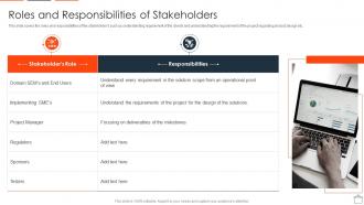 Align Projects With Project Resource Planning Roles And Responsibilities Of Stakeholders