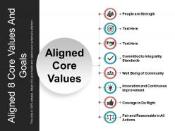 Aligned 8 Core Values And Goals Powerpoint Slide