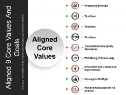 Aligned 9 core values and goals powerpoint slide background