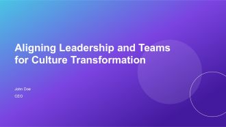 Aligning Leadership And Teams For Culture Transformation PPT Demonstration AT