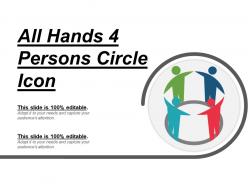 All hands 4 persons circle icon