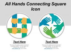 All hands connecting square icon