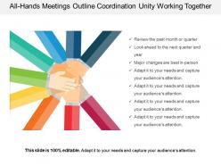 All hands meetings outline coordination unity working together