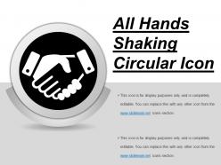 All hands shaking circular icon