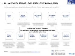 Allianz key senior level executives march 2019