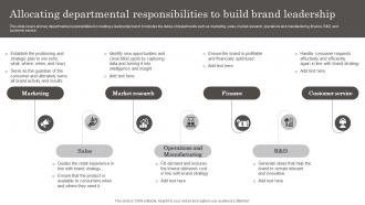 Allocating Departmental Responsibilities To Build Developing Brand Leadership Capabilities
