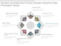 Allocation accomplishment process template powerpoint slide presentation sample