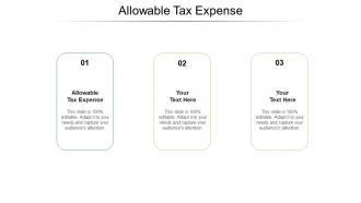 Allowable tax expense ppt powerpoint presentation diagram images cpb
